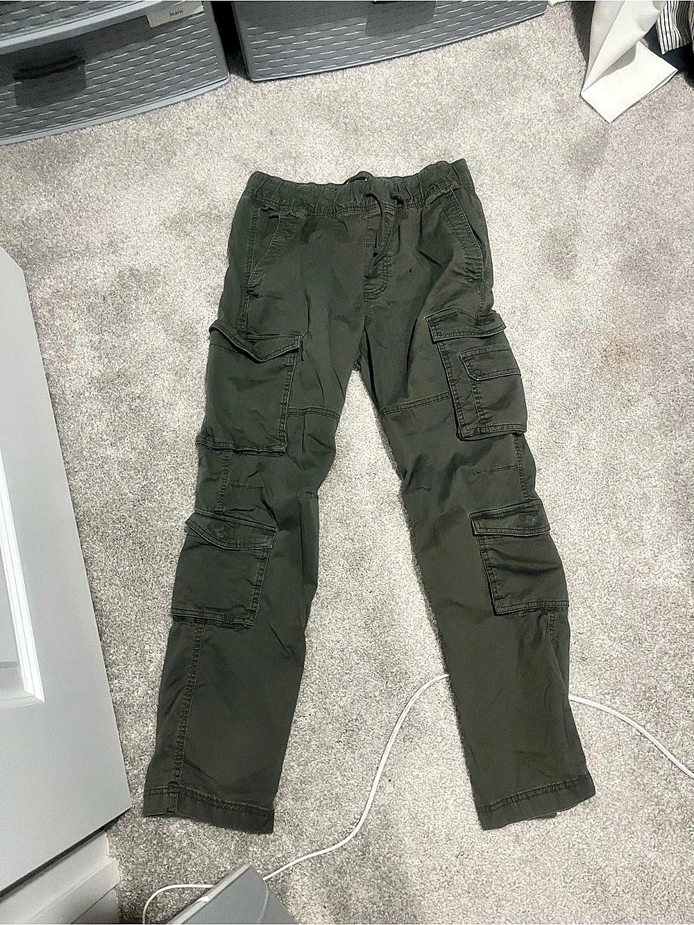Hollister Epic Flex Slim Straight Cargo Pants Green Size Medium